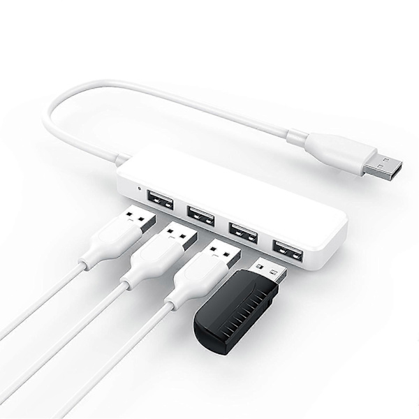 Dockingstasjon Rask Overføring Plug and Play Ultratynn 4 i 1 USB2.0 Splitter Kabel Hub for Datamaskin