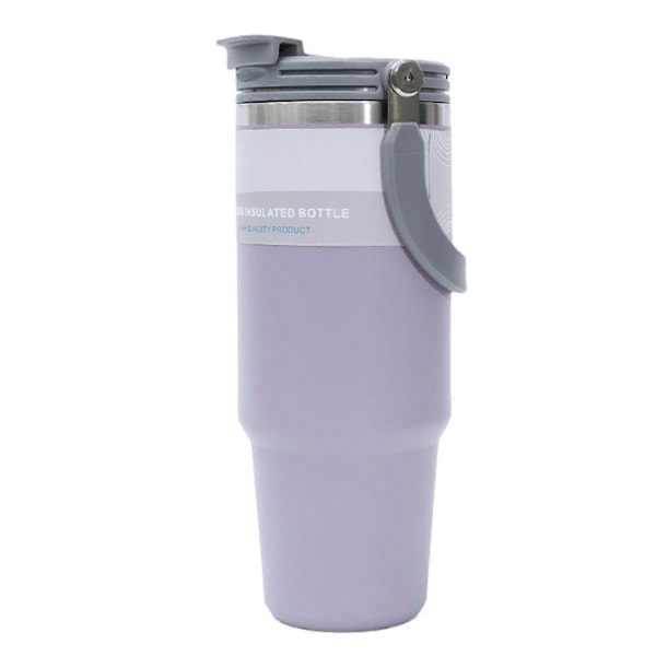 20oz Rostfritt Stål Vakuumisolerad Flaska Resemugg Kaffe Dubbelväggig Isolerad med Handtag för Kvinnor och Män, B