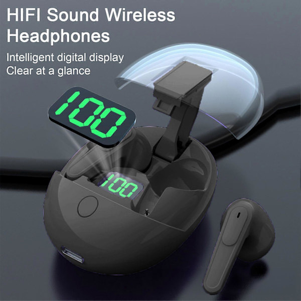 Trådløst Gaming Headset Støyreduserende Berøringskontroll Rask Sammenkobling Klar Lyd LED Strømdisplay Bluetooth-kompatible 5.3 Øretelefoner