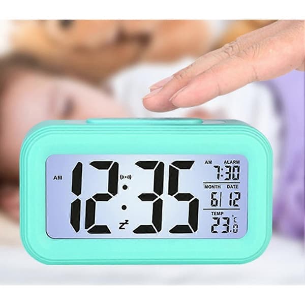 Smart Temperatur Alarm Clock LED Display Digitalt Baggrundslys Kalender Skrivebord Snooze Elektronisk Mini Alarm Clock-C