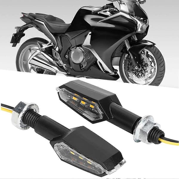 Motorcykel Dobbeltsidet LED Blinklys Indikator Lys Lampe Tilbehør Passer til Kawasaki