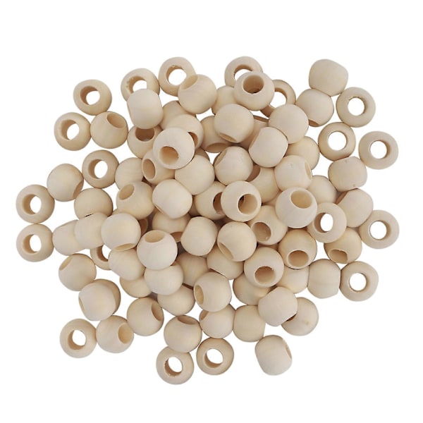 100 st Träpärlor Runt Hål Halsband Kulspacer Dekoration DIY Smyckestillbehör 20mm