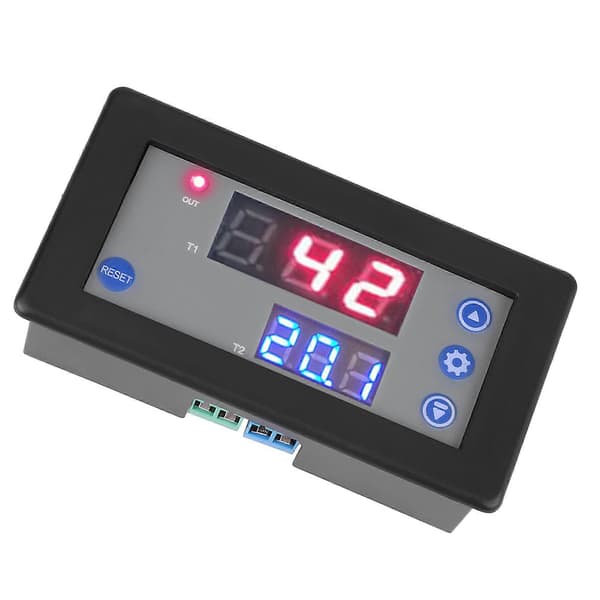 12V Tidsfördröjningsrelämodul Cykeltimer Digital LED Dubbel Display