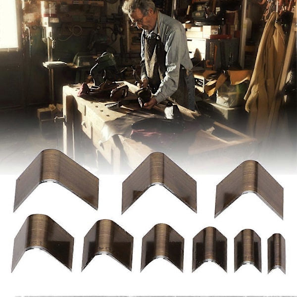 Läder V-formad Stans DIY Verktyg Svansskärning Rund Bälteshålare Perforerad Tillbehörsset 9 x A29V Typ