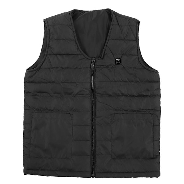 Opvarmet Vest V-hals Smart Konstant Temperatur Åndbar Varm Varmevest til Vinter Sort 7XL
