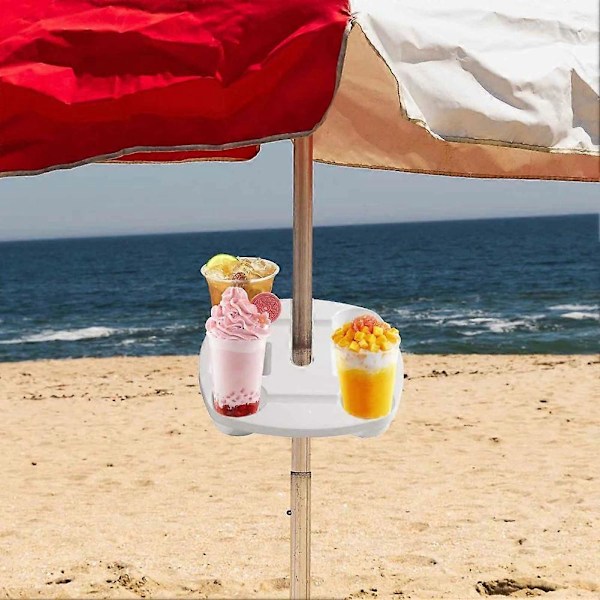 Strandparasol Bordbakker med 4 Kopholdere Strand Snacks Drikkevarebakke til Camping Swimmingpool Picnic Terrasse Have