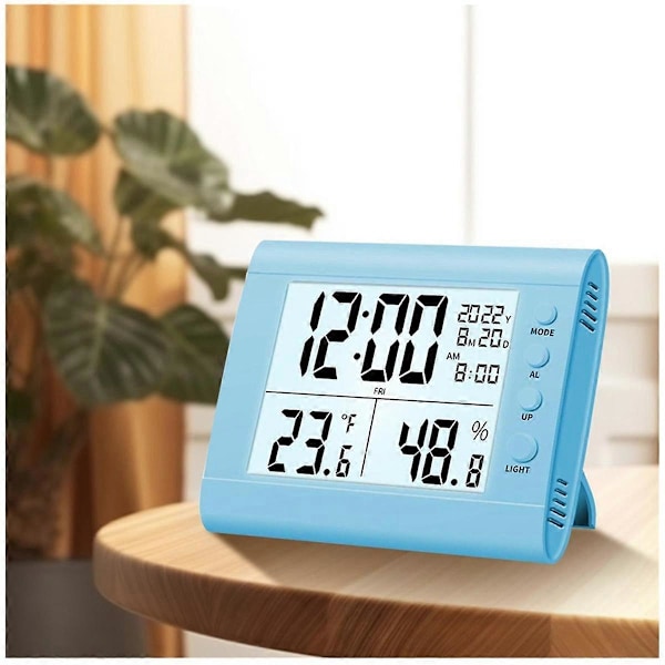 LED Display Elektronisk Klocka med Dag och Datum Stereo Digital Display Snooze Väckarklocka Inomhustemperatur Bordsklocka, C