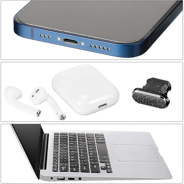 Anti-støvplugg Metall Telefon Støvplugg Kompatibel Telefonport Rengjøringsbørstesett For Iphone 11 (yu-b)