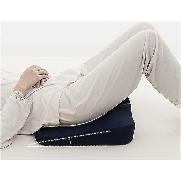 Premium Anti-trycksårskudde - Lindring av liggsår med T-formad öppning, triangulär lutningsdesign, hälsovårdande stolkudde Navy Blue