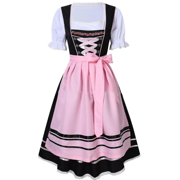 Snabb Leverans Dam Tysk Traditionell Dirndl Klänning Oktoberfest Bayersk Öl Tjej Kostym 2023 Ny Black M