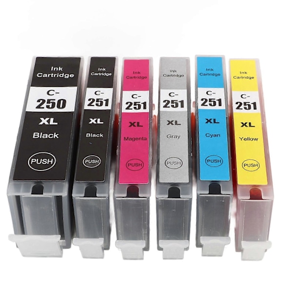 250?251 Multi Farver Blækpatron Erstatning Inkjet Patroner Printertilbehør til PIXMA 6 Farver (BK BK C M Y GY)