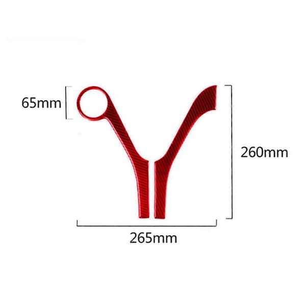 Röd Kolfiber Instrumentbräda Täckslist Trim för C-Klass W204 2007-2010