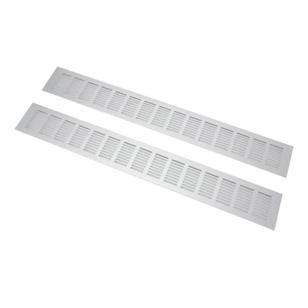 2 stk. Luftventilationsgitter Aluminiumlegering Rektangulær Ventilationsplade til Skab Skoskab Garderobe 80x600mm