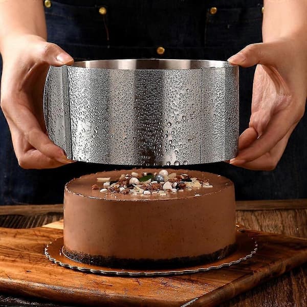 Justerbar Kakering Rustfritt Stål Mousse Rund Form 6 Til 12 Tommer Kakeform
