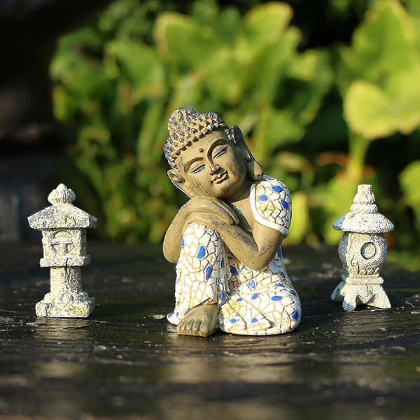 Sovende Buddha Hagedekorasjon Hagedekorasjon Statue Hagedekorasjon-yu