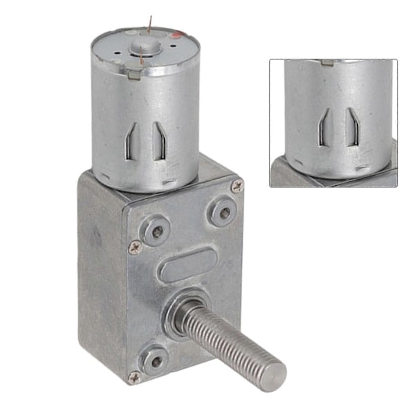 DC Gearmotor Mikro Høj Torsionshastighedsreduktion Turbine Elektrisk Selvlåsende Reversibel Snekkegear 12V M8x33mm Aksel 210RPM