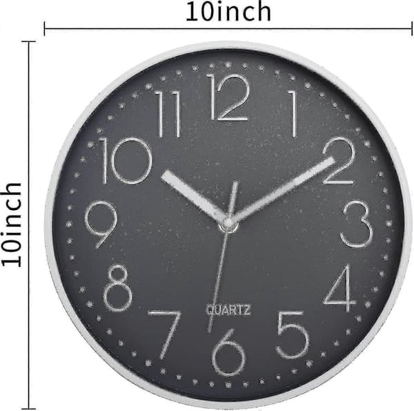 Väggklocka Tyst 30 cm Stor Icke Tickande Väggklockor För Kök Vardagsrum Sovrum Silver