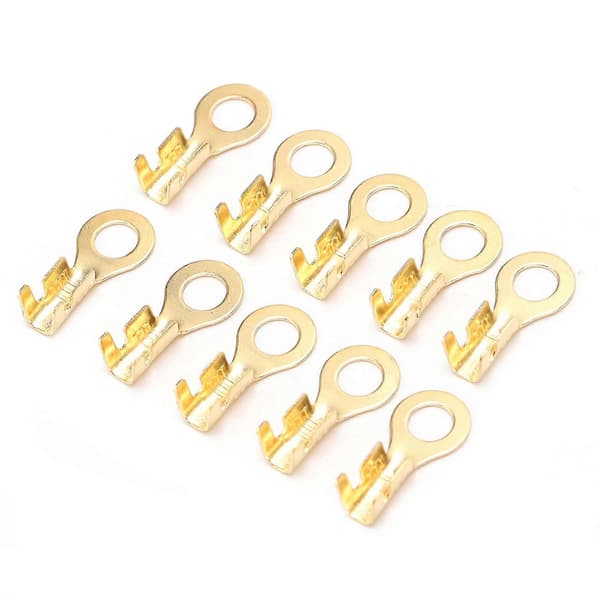 100 stk. Ringkabelsko Messing Koldpressede Kabel Krimp Endestykker Konnektor M4 4.2mm