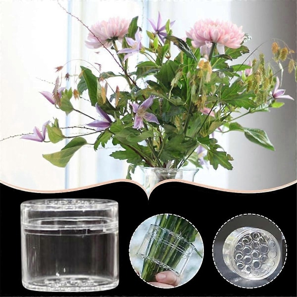 3 stk. Spiral Ikebana Stilkholder, Transparent Genanvendelig Blomstergitter til Vase, Blomsterformer til Blomster (1L+2S)