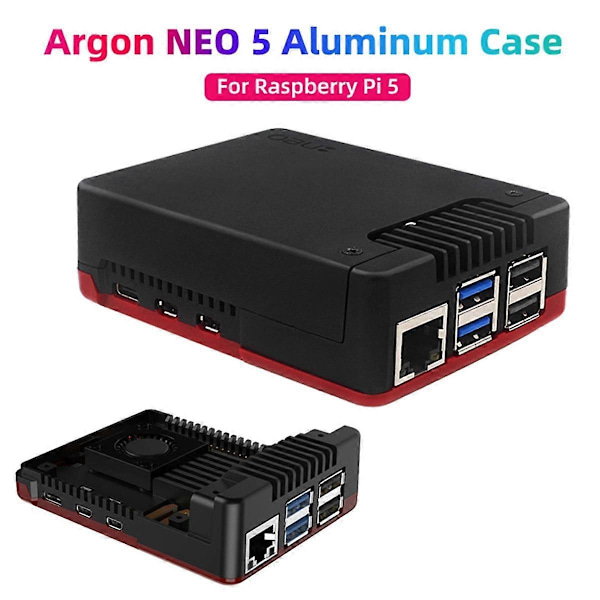 5 NEO 5 Alumiinikotelo Sisäänrakennettu 30mm PWN-tuuletin Passiiviset jäähdytysrivat 5 Kotelon kuorelle