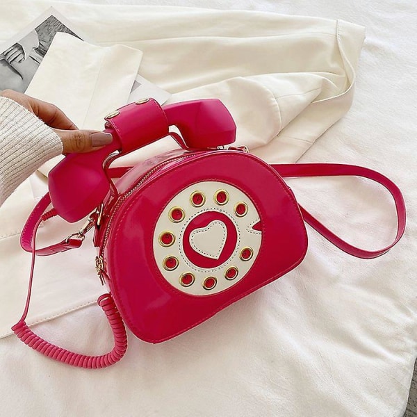 Dam/Flickor Kreativ Parodi Liten Väska Personlighet Simulation Telefon Messenger Bag rose rot