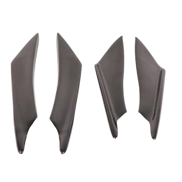 4 stk. Universal Svart Bil Karosseri Spoiler Frontfanger Leppe Splitter Finner Trim