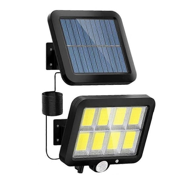 LED Solar Split Vegglampe 3 Modus Vanntett Bevegelsessensor Lamper Hage Gatelys Solcellelampe for Hagesikkerhet B