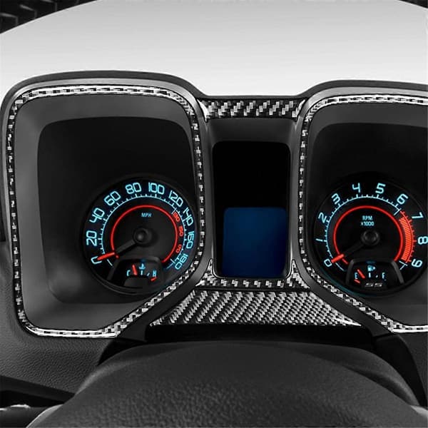 Kulfiber til 2010-2015 Instrumentbræt Speedometer Panel Ramme Dash Trim Cover Interiør Tilbehør