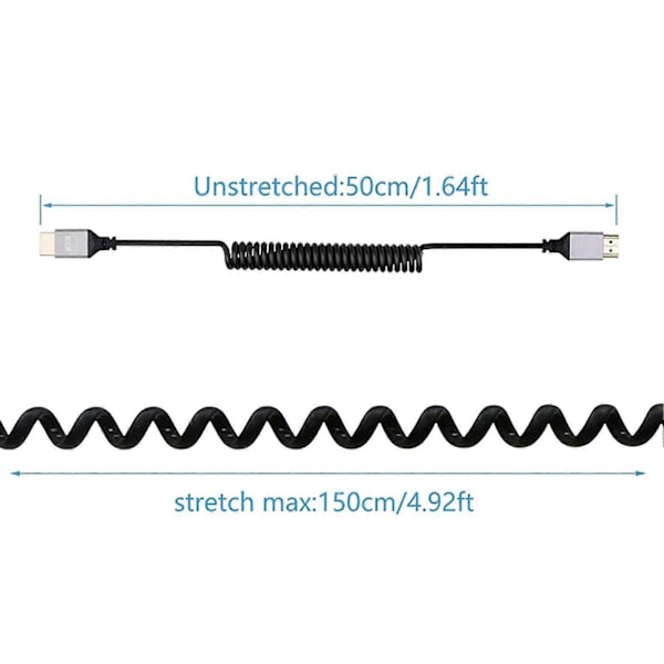 Uppslukande 4K@60Hz HDMI-kompatibel kabel Höghastighets Stabil överföring Infällbar Universell Videokabel