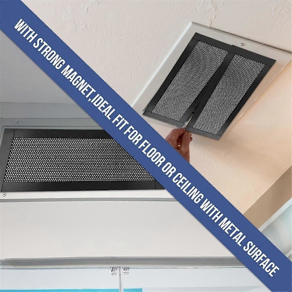 2 stk. Magnetisk Gulvventilationsdæksel 4x10 tommer Luftventilationsskærmdæksel PVC til Væg Loft Gulv Fanger Affald