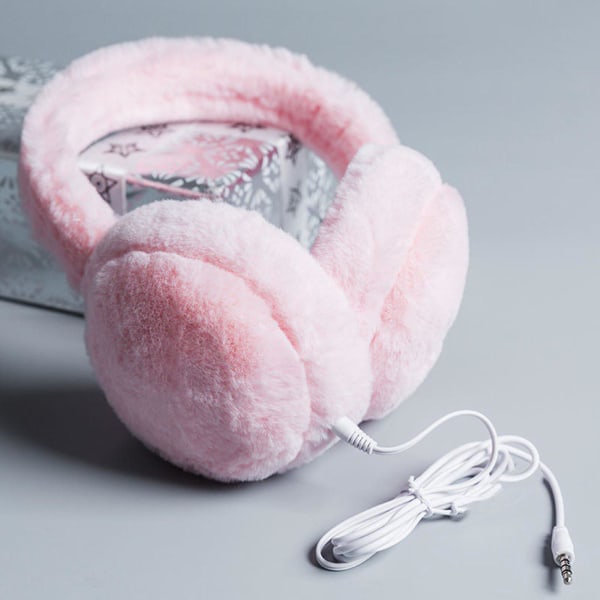 Bluetooth 5.0 hörlurar med varma hörselkåpor, vinter utomhus hörlurar, varma och förtjockade hörlurar, Bluetooth 5.0 hörlurar Pink