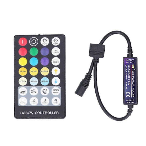 LED Controller Trådløs RF 5 i 1 Mini Fuld Touch LED Lysbjælke 28 Taster RGB CCT Controller
