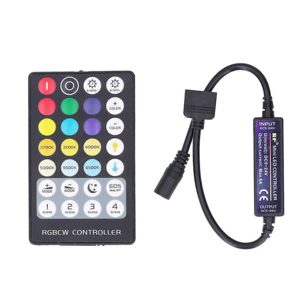 LED-kontroller Trådlös RF 5 i 1 Mini Full Touch LED-ljusramp 28 Tangenter RGB CCT-kontroller