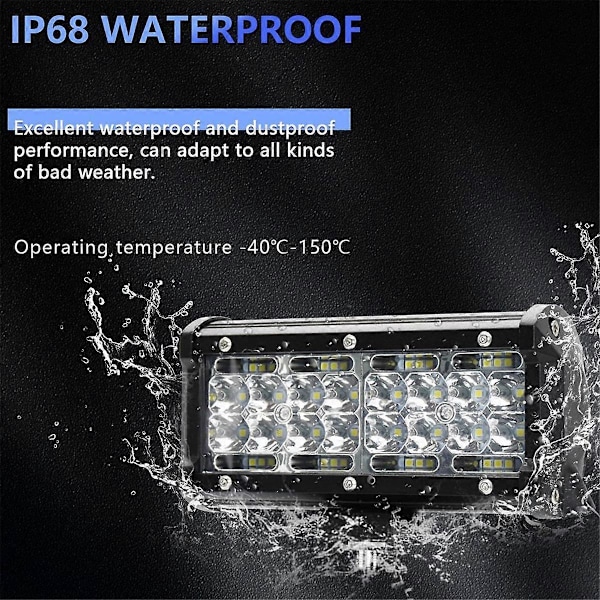 7 Tommers LED Lysbar, 120W 12000Lm LED Pod Lys Arbeidslys, Spot Flood Combo Beam Off Road Lys Pods Tåkelys 2STK
