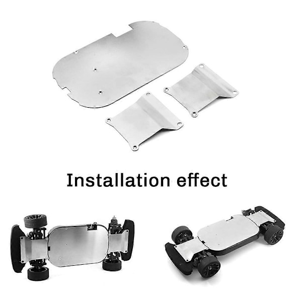 For TT01 Rustfritt Stål Chassis Armor Front Bak Beskyttelse Anti-Skli Plate for 1/10 RC Bil