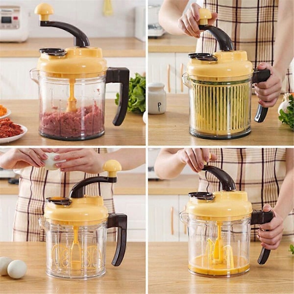 Blender Foodprocessor Køkken Manuel Kraftig Blender Kødhakker Hakker Grøntsagsskærer