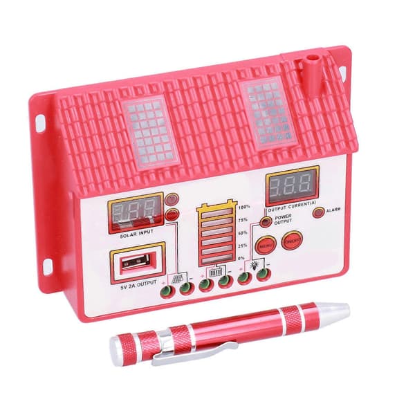 Solcelleladeregulator Husform 12V 24V Automatisk gjenkjenning LED Digital Display Regulator 10A