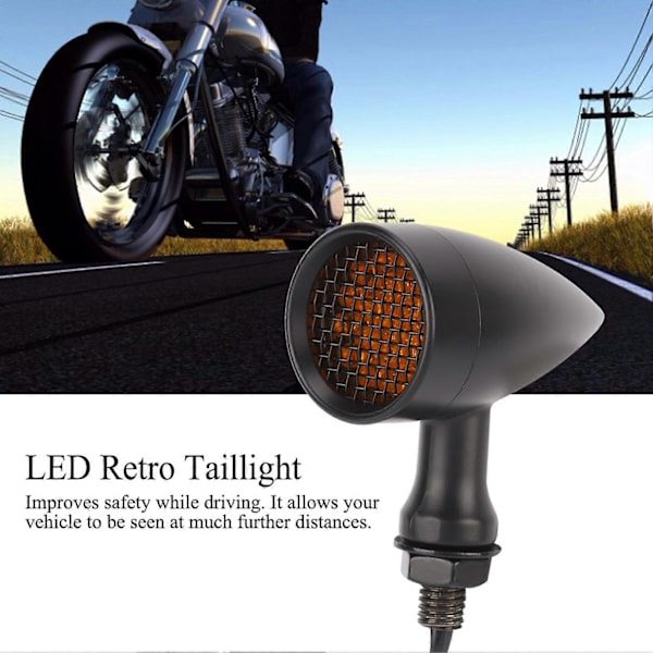 2 ST Universal Aluminium Motorcykel Plätering Retro LED Bullet Blinkers Indikatorlampa