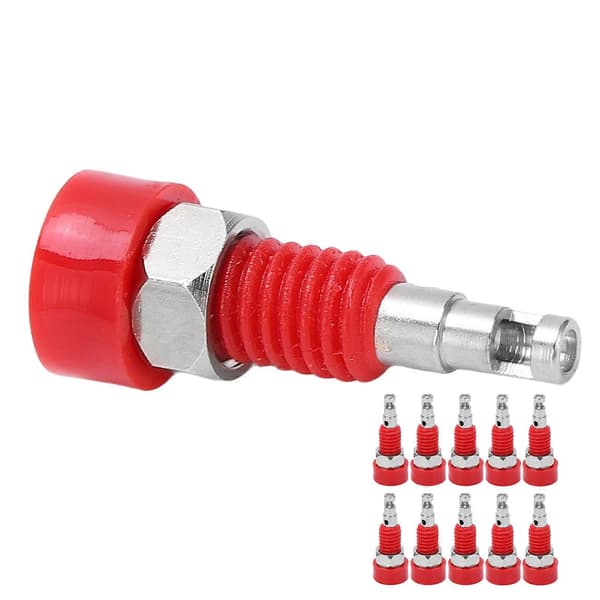 10 stk. 2mm Banan Hunn Jack Socket Koblingsadapter Panel Mini Bindepost for Elektronisk Instrument Rød