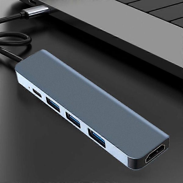 Dockningsstation 5-i-1 Höghastighets Multifunktionell Drivrutinsfri Dataöverföring 5Gbps USB-C Hub Typ-C till HDMI-kompatibel Adapter Kompatibel iPad Pro