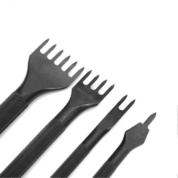 4 kpl Piikkitalttasarja Nahkatyö DIY Työkalu Musta Galvanointi Nahkatyötaltat 5mm