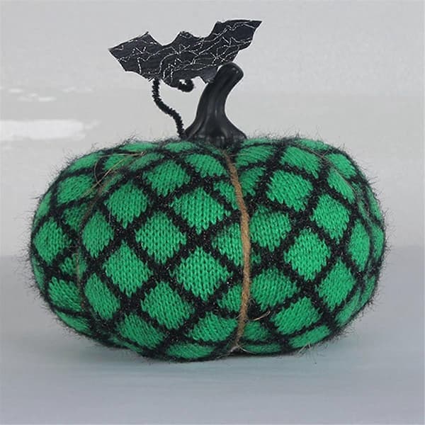 Halloween Pumpakudde Dekor 3D Pumpa Prydnadskudde Plysch Pumpor Dekorationer för Höst Sovrum Hem Grön