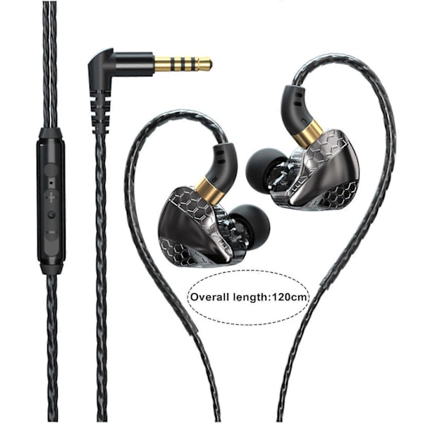 Kablet In-ear Hodetelefon med Subwoofer Mikrofon Forbedret Lydkvalitet 3.5MM Gaming Musikk Samtaler Hodetelefon