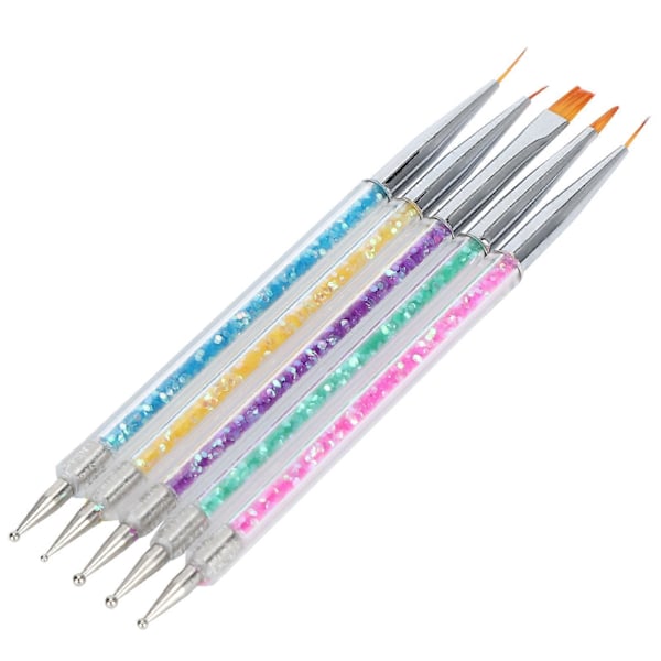 Professionella Nagelkonst Liner Penslar DIY Dubbel Ände Nagel Dotting Penna Målarpensel Set