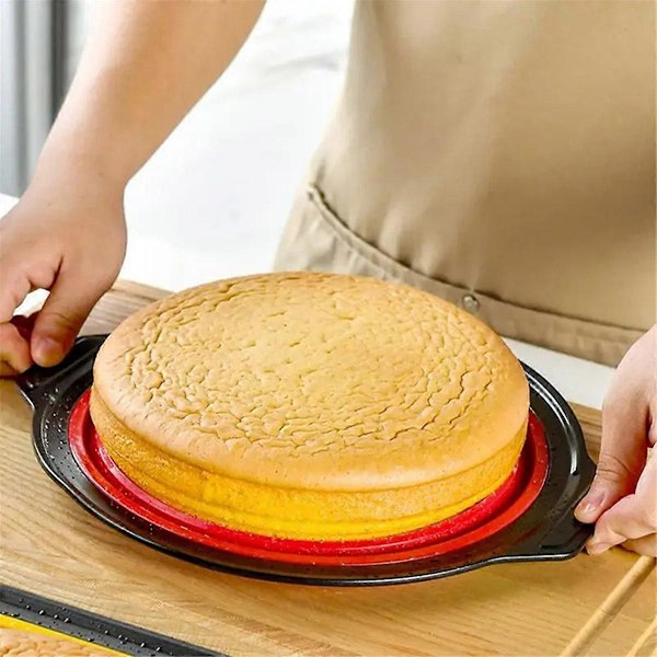 Rund Form Silikone Foldbar Kagebageform Mousse Fondant Cylinderform til Konditori Dessert Gelé Fremstilling, Grå