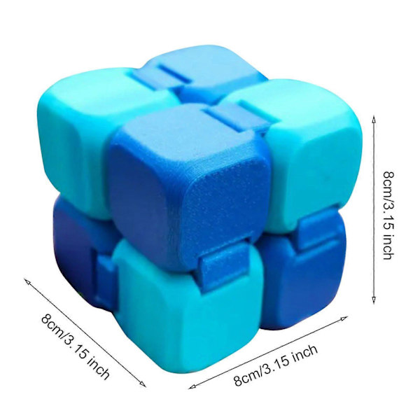 Infinity Cube -lelu, stressiä lievittävä fidget-kuutio, 3D-tulostettu rauhoittava sormikuutio lapsille ja aikuisille, ahdistuksen lievitykseen