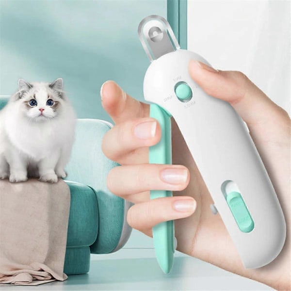 Kattnagelklippare med fil Rostfritt stål Portabel Exakt Blodlinje Positionering Justerbart Hål Djurtillbehör, B