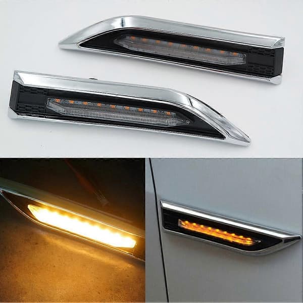 2 STK Bil LED Side Markeringslamper Blinklys til 2009-2015 (Udsender Gult Lys)