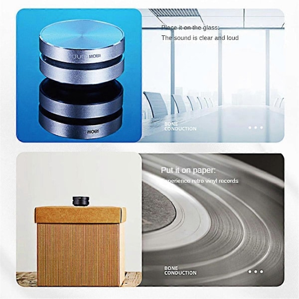 2 st Trådlösa Bluetooth 5.0 Högtalare Benledningshögtalare Mini Portabla Högljudda Stereoljud Inbyggd Mikrofon Silver