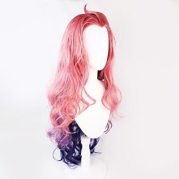 Pink Evolution Blå Lila Lolita Lång Lockig Hårnålshästsvans Cosplayperuk